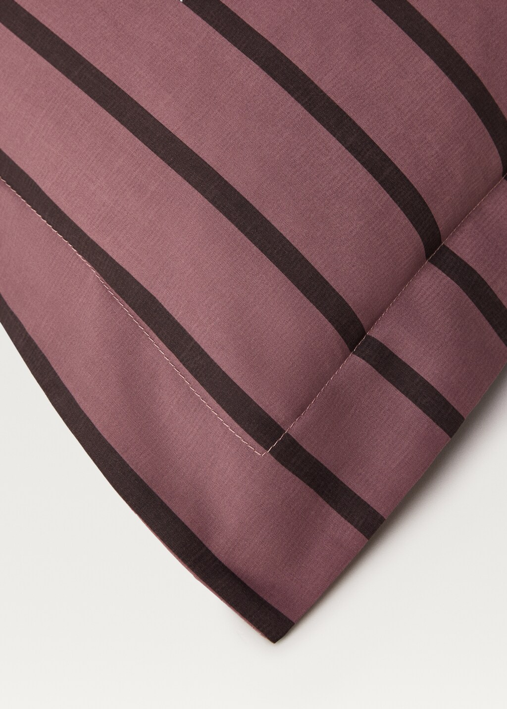 Cotton percale multi-striped pillowcase, 60x60 cm - Aqua Green