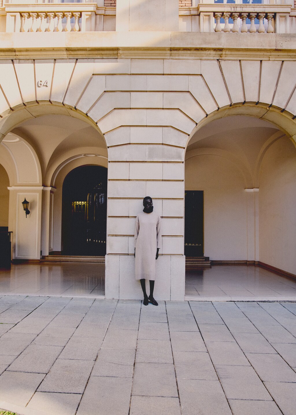 Knitted dress with ribbed finishes - Medium Green