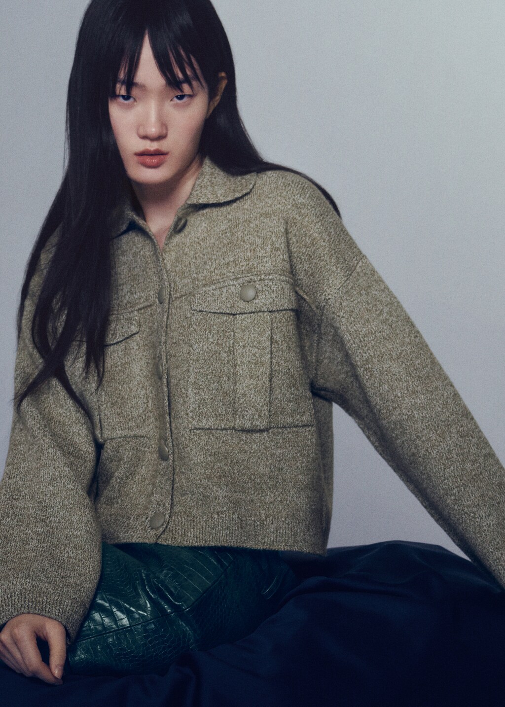 Pocket knit jacket - Green