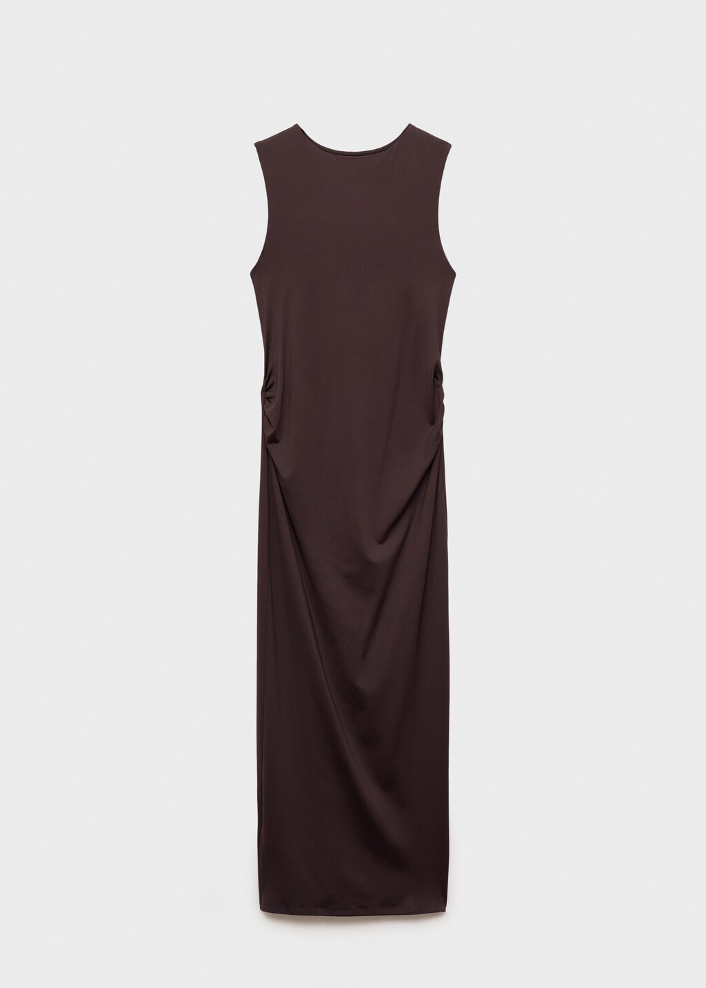 Long dress with back opening - Brown