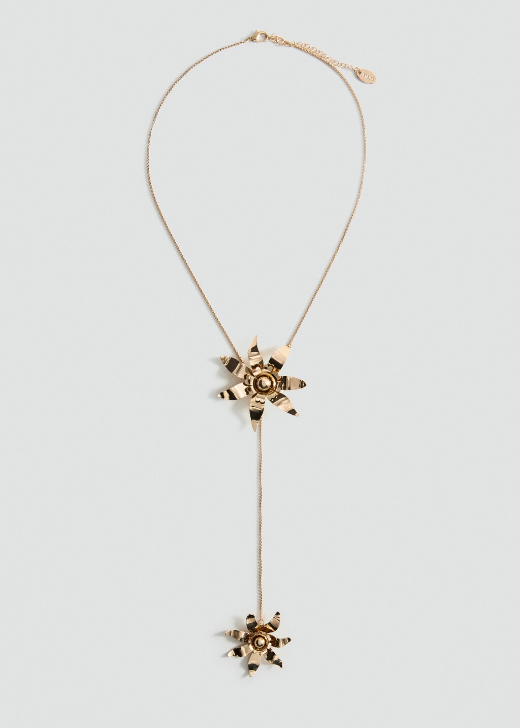 Long flower chain necklace - Gold