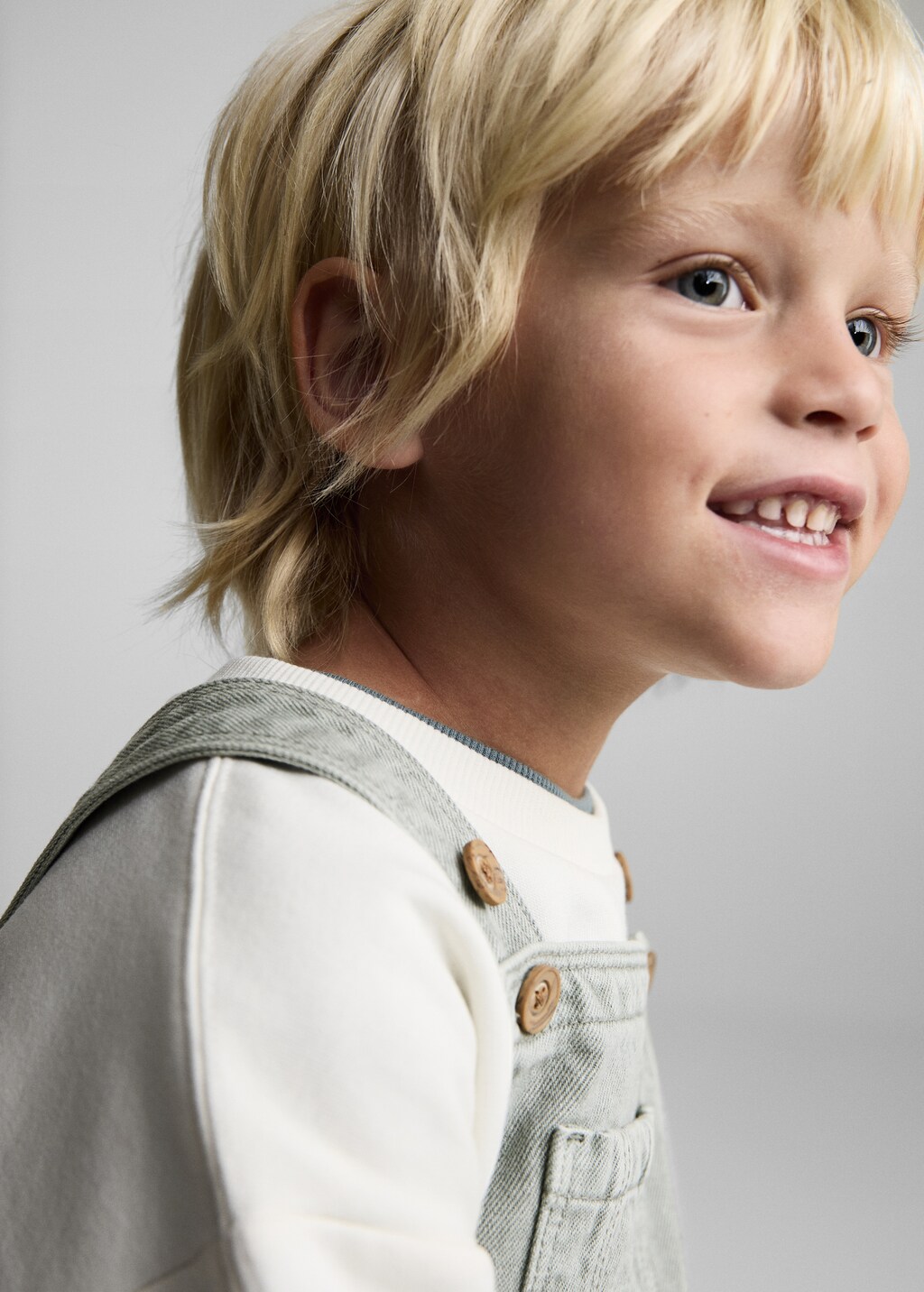 Long denim overalls with pocket - Aqua Green