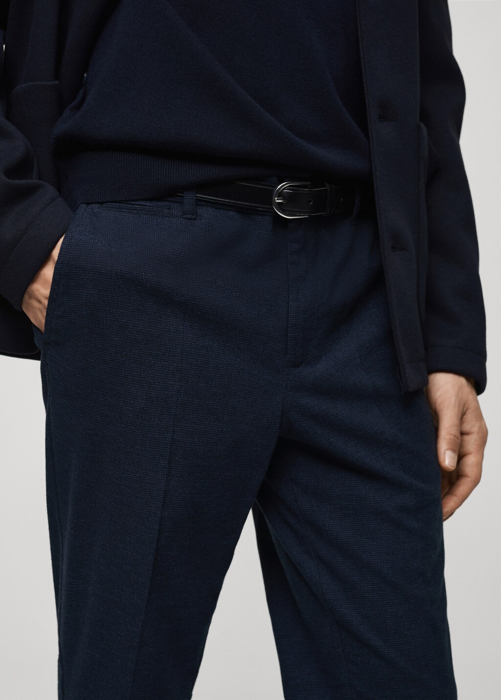 Regular-fit flannel trousers - Light Heather Grey