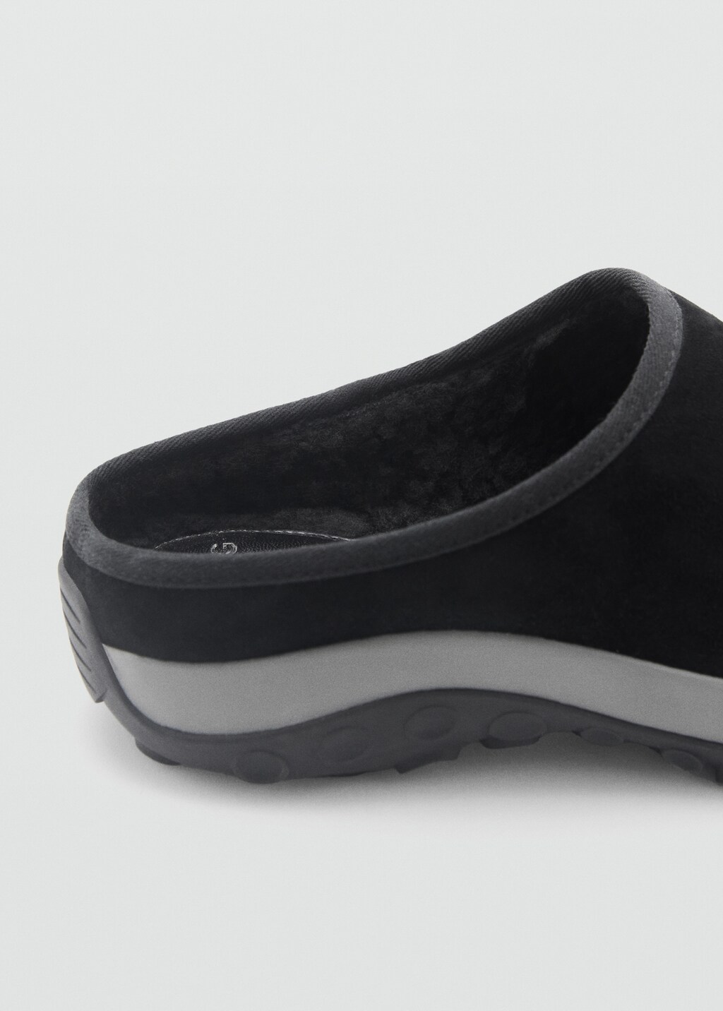 Leather clogs with track sole - Black
