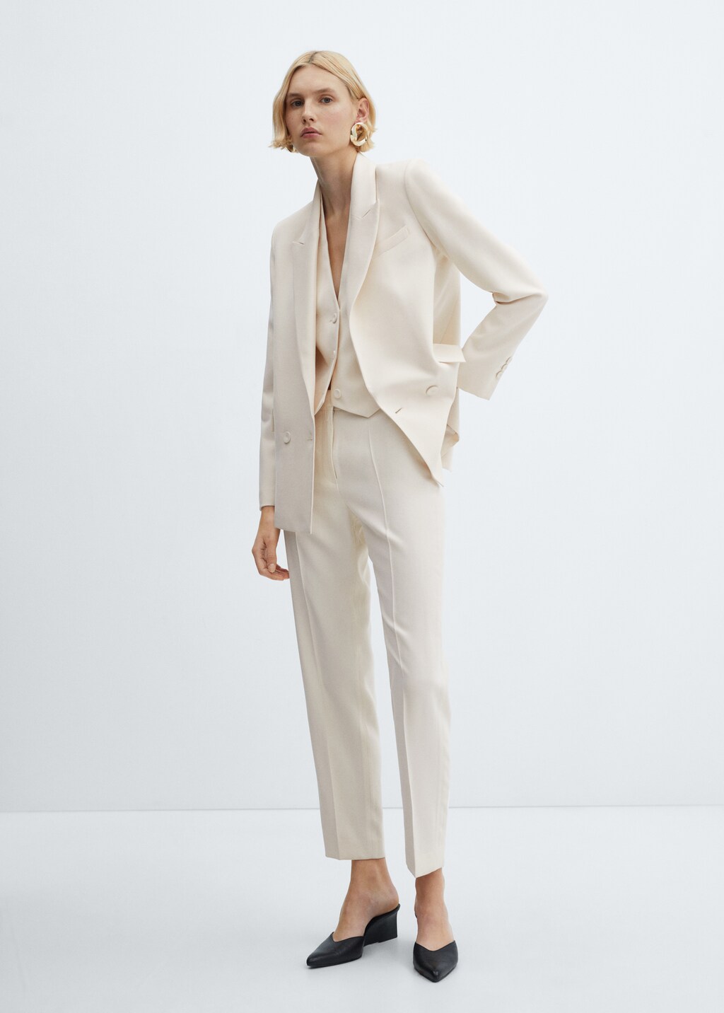 Suit waistcoat with buttons - Coral Red