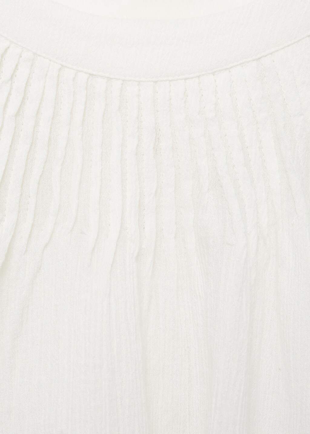 Pleated cotton blouse - Off White