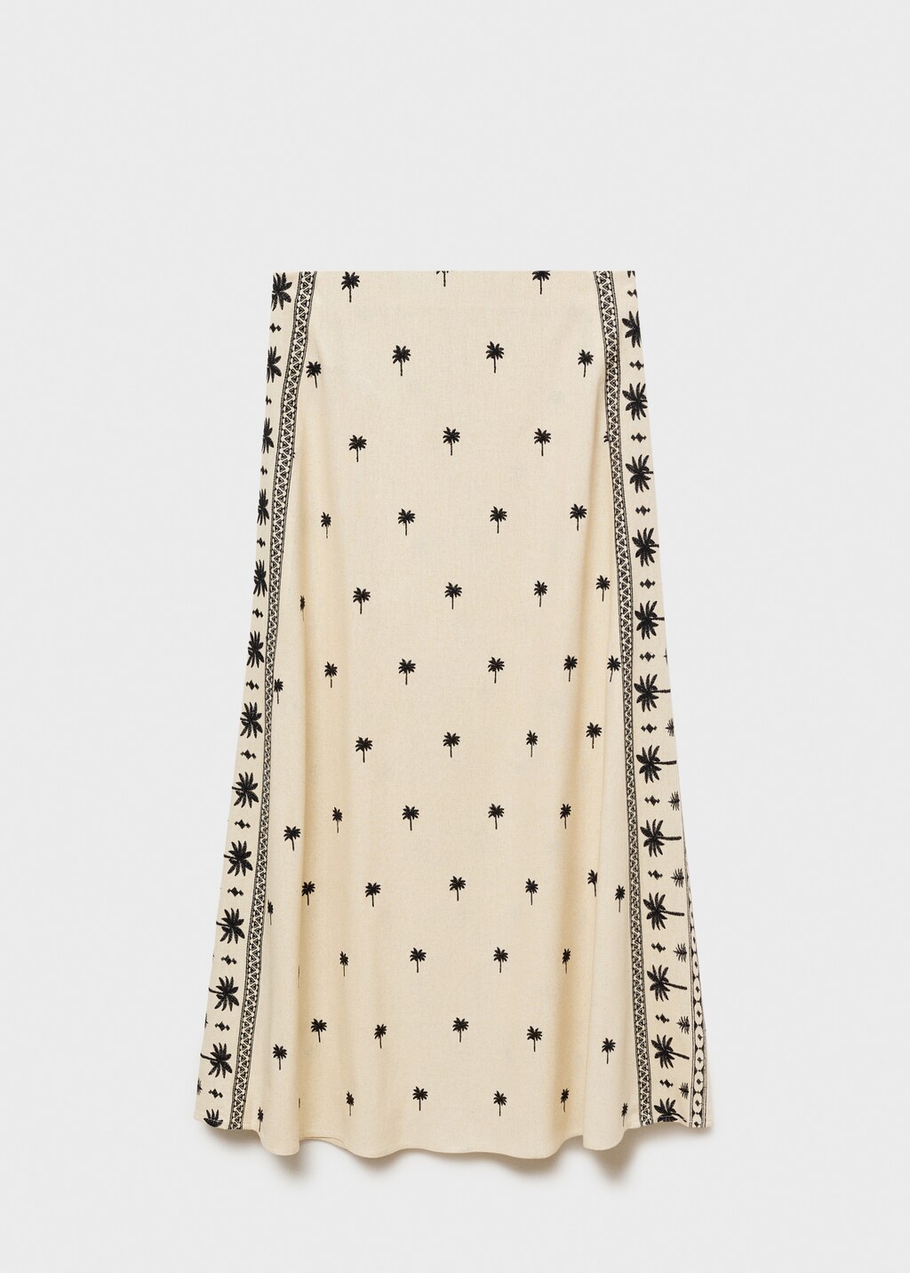 Embroidered flared skirt - Beige