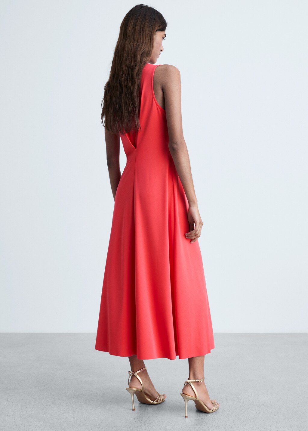 V-neck knitted dress - Black