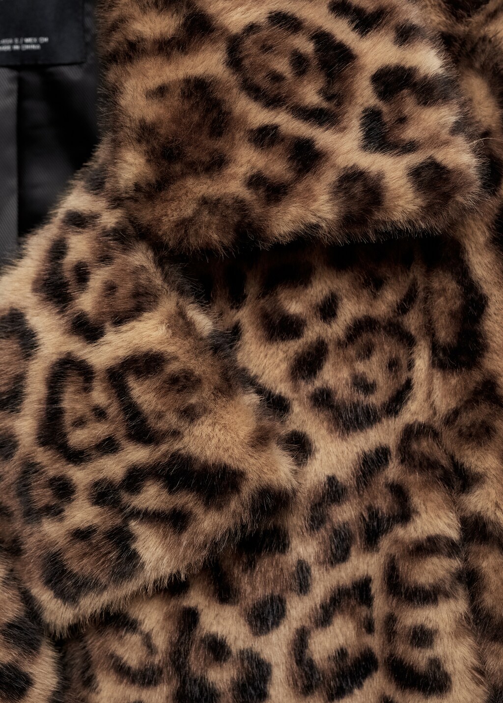 Fur-effect leopard-print coat - Medium Brown