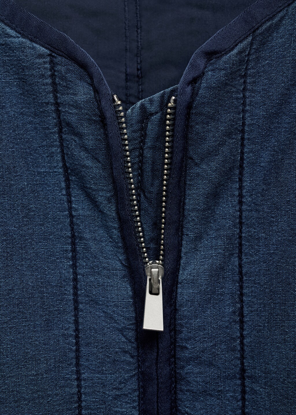 Zipper cotton jacket - Dark Blue