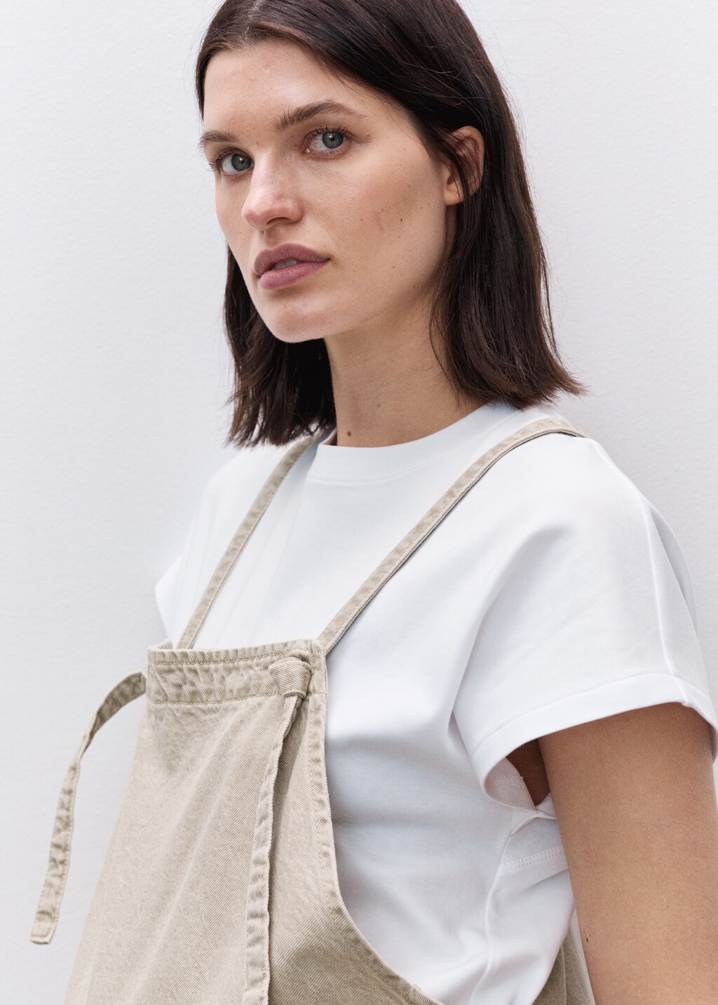 Maternity denim dungarees - Light/Pastel Grey