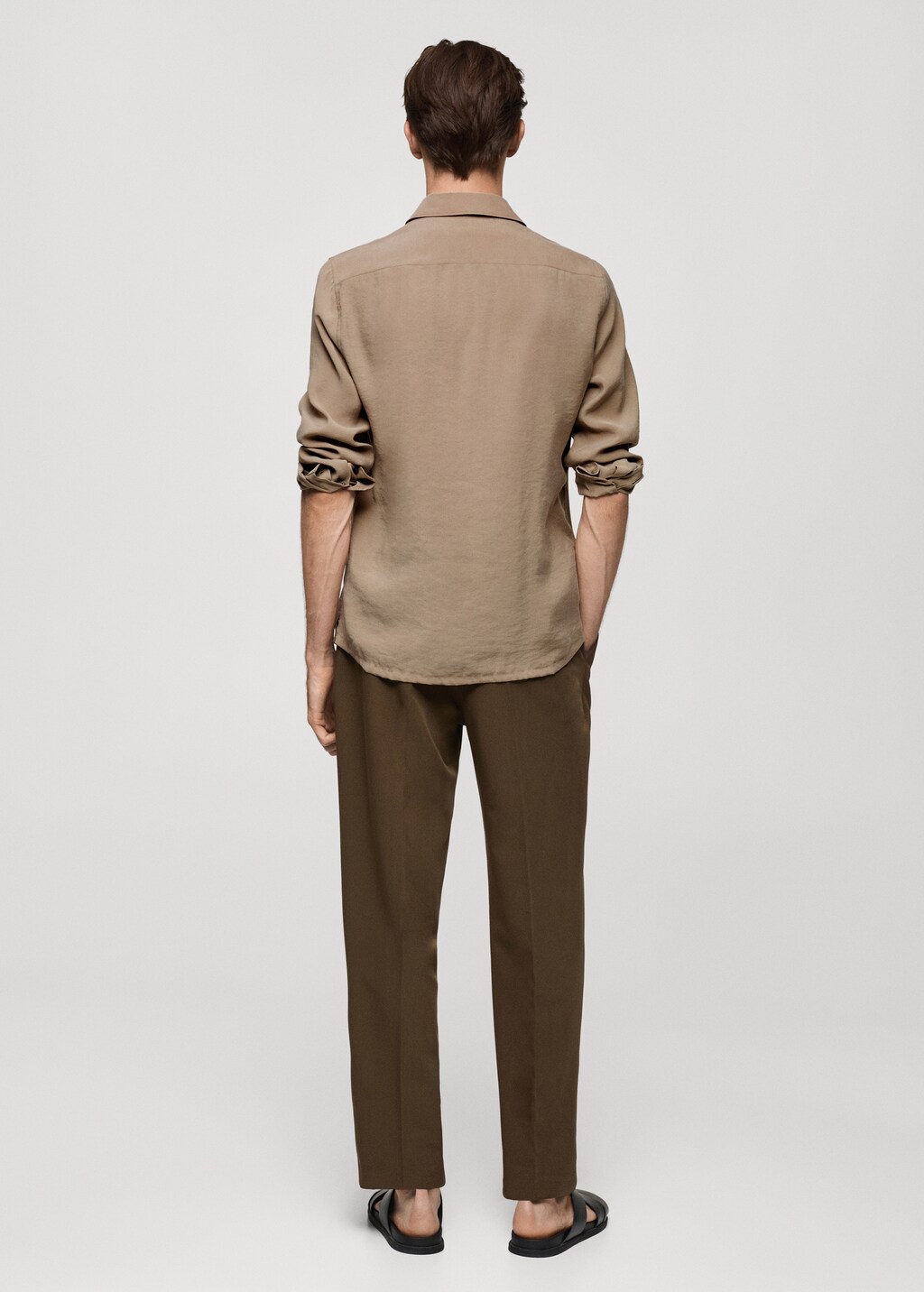 Regular fit tencel shirt - Medium Brown