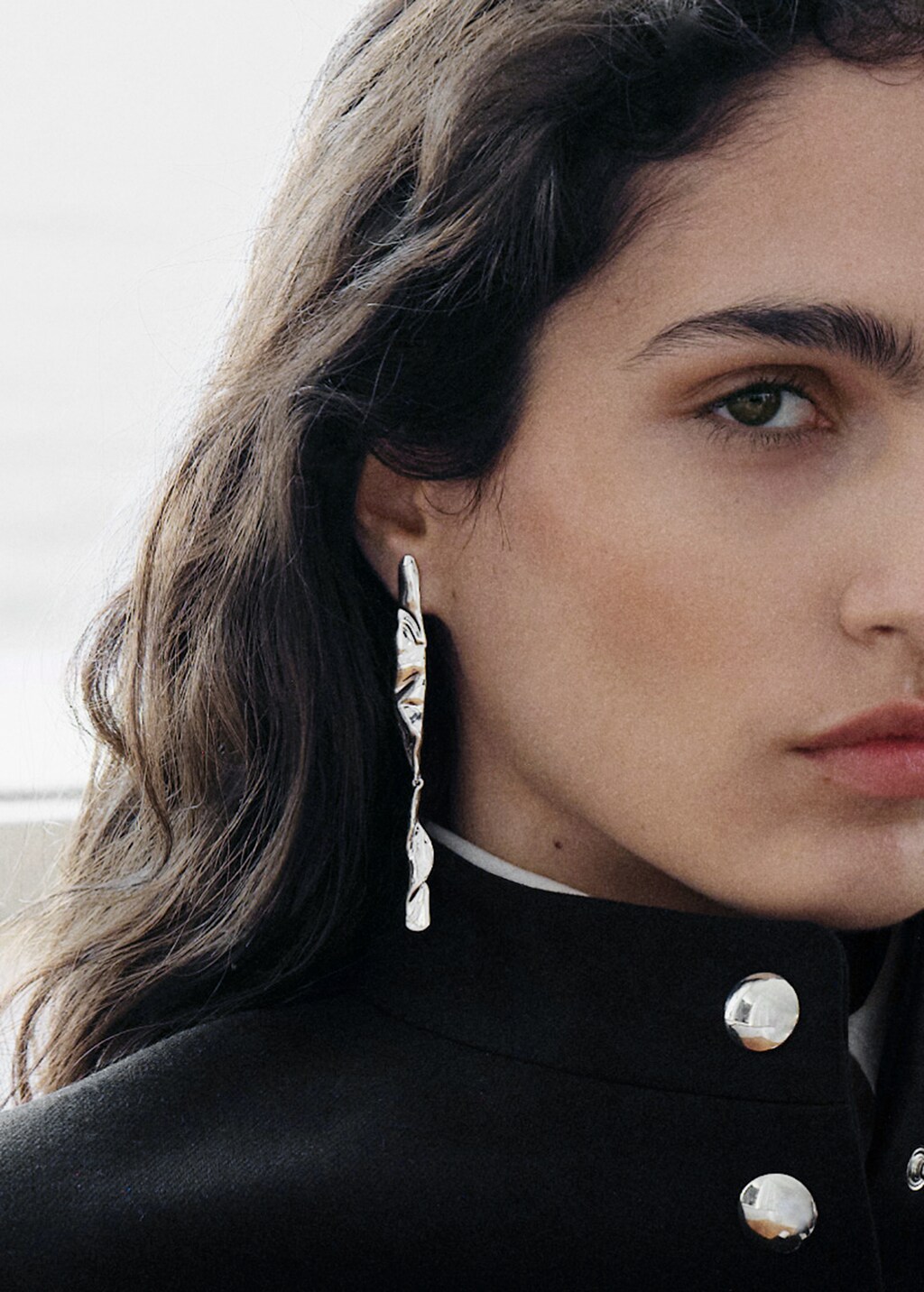 Rigid textured earrings - Silver