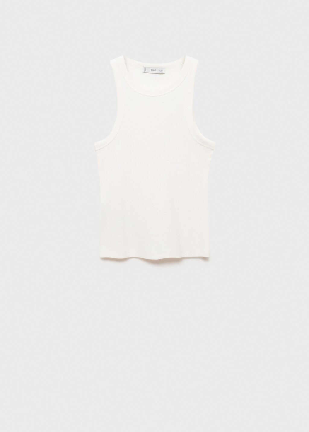 Ribbed cotton-blend top - Vanilla