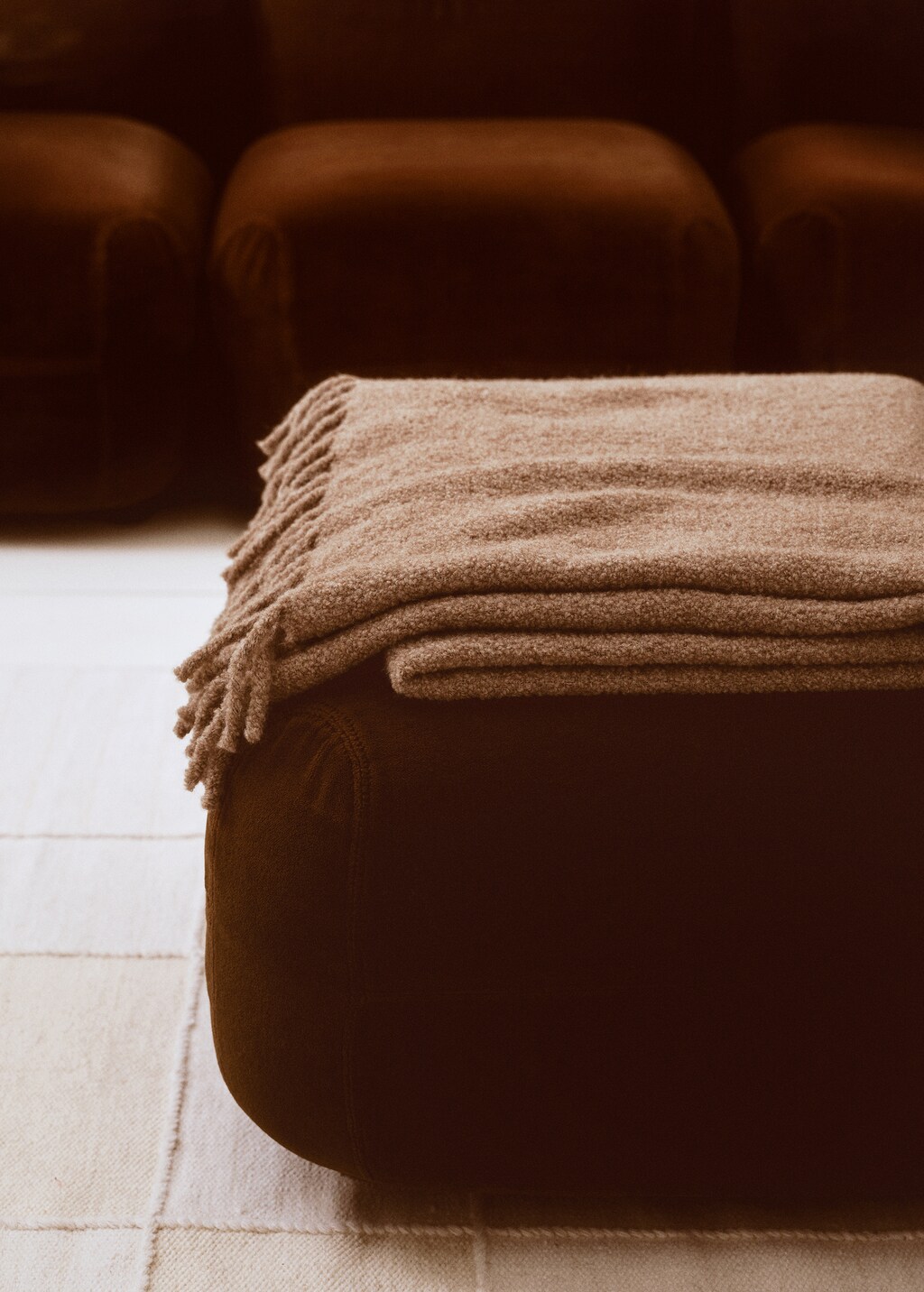 Blanket/plaid brenta - Medium Grey