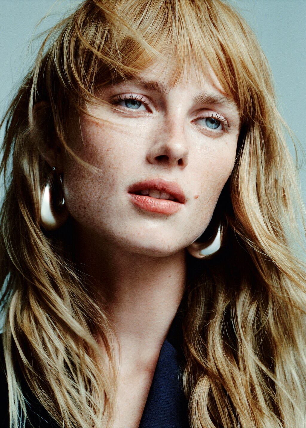 Volume oval-hoop earrings - Silver