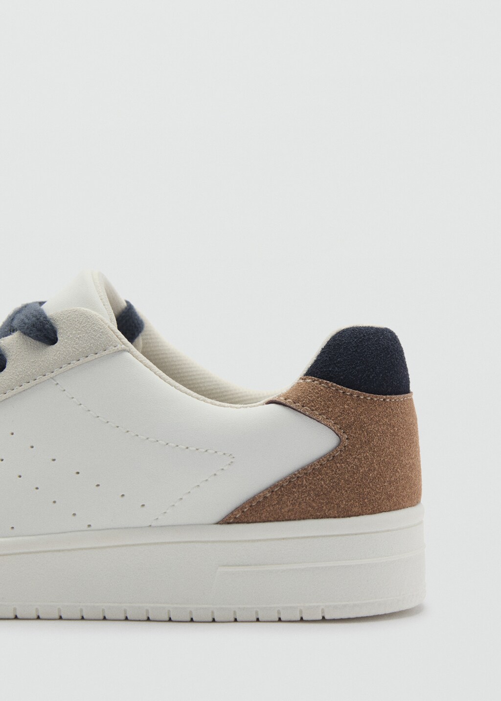 Lace-up mixed sneakers - White