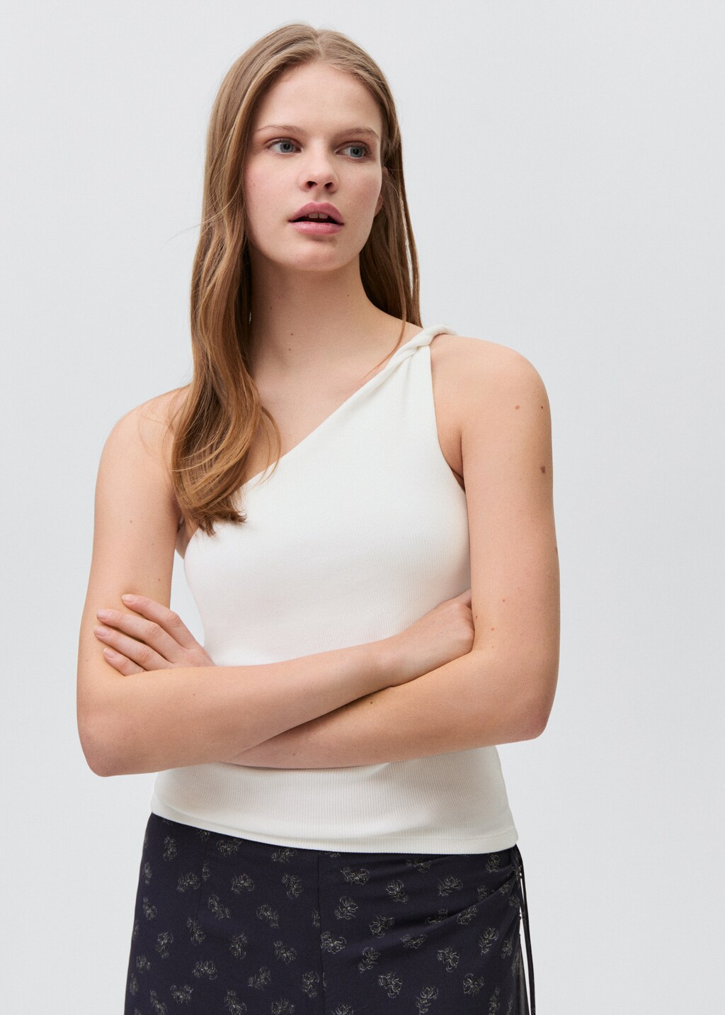 Asymmetrical cotton top - Green