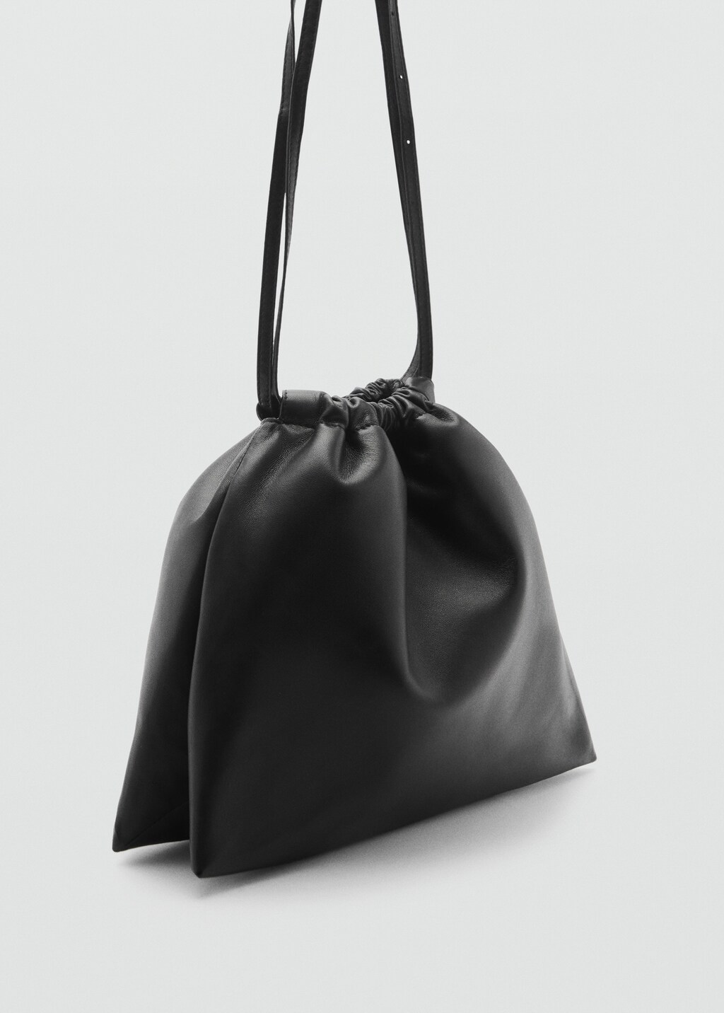 Sack-style leather bag - Black