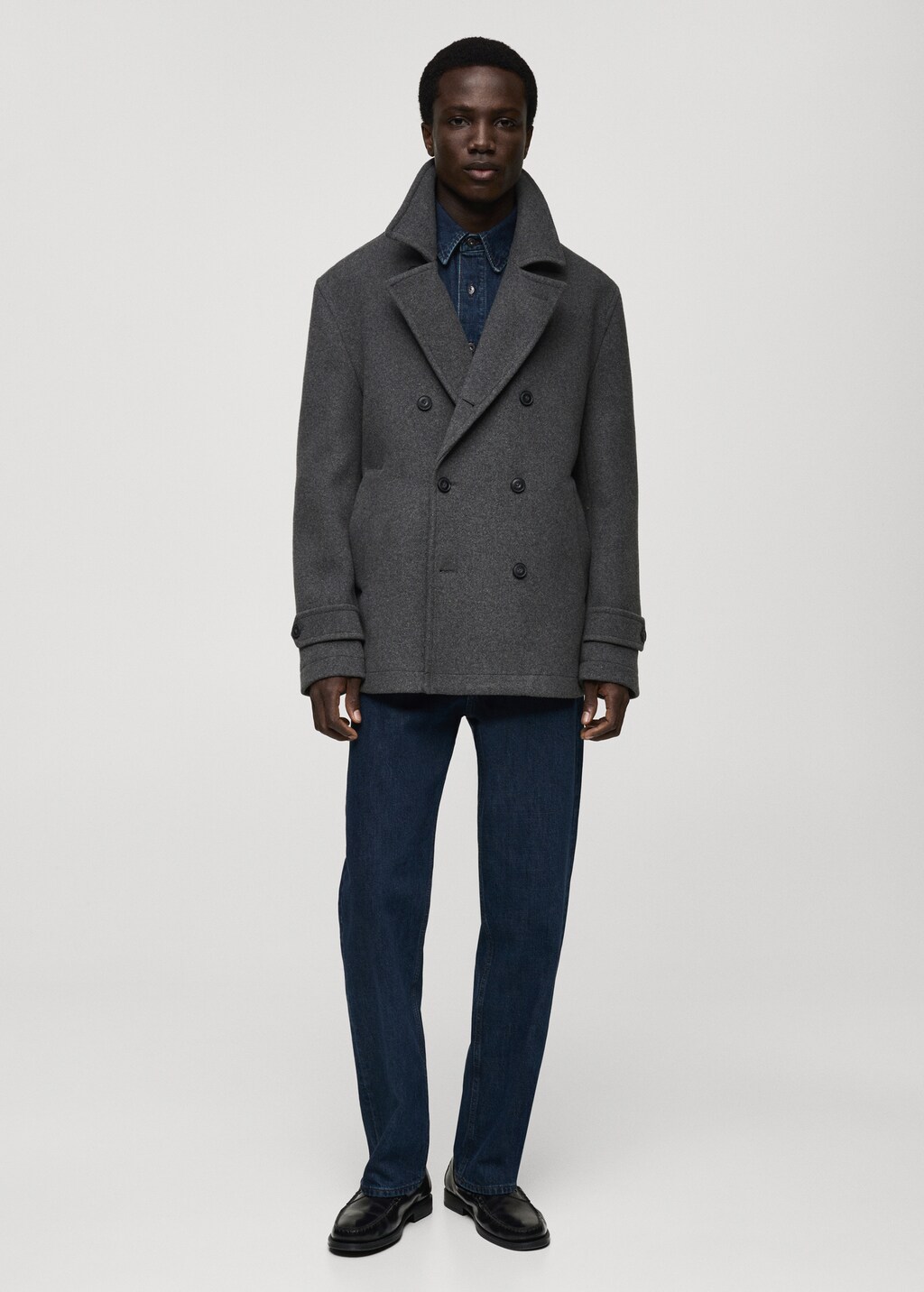 Wool double-breasted coat - Medium Brown