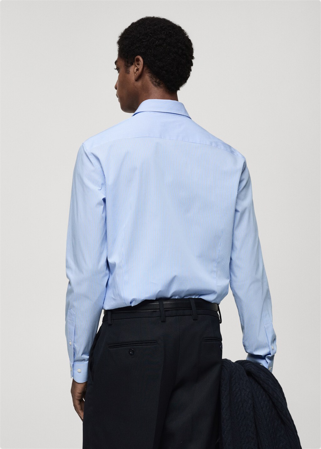 Slim fit striped cotton shirt - Brown