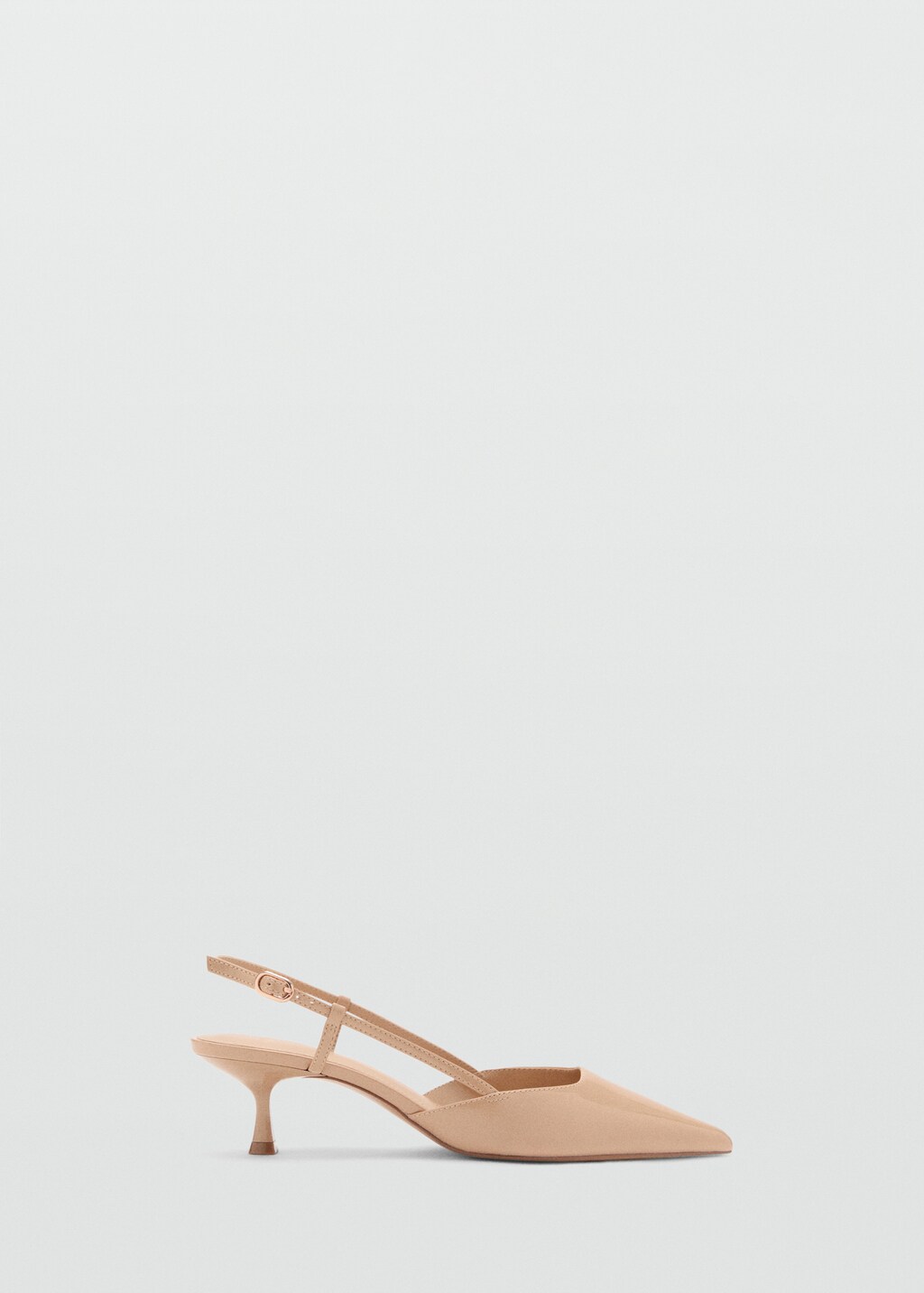 Patent leather-effect heeled shoes - Nude
