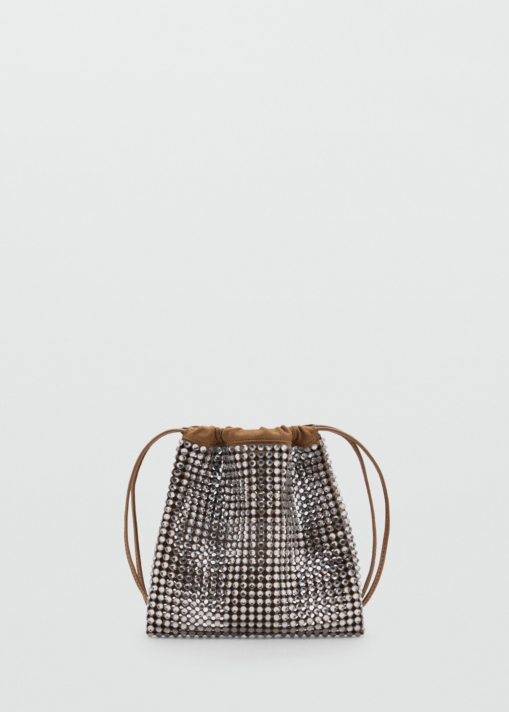 Handbag with rhinestone decoration - Medium Brown