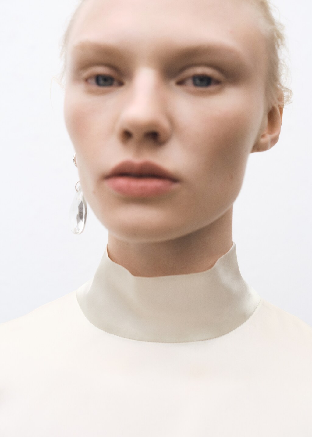 High neck silk blouse - Ecru