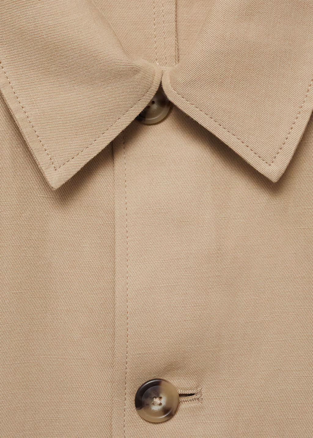 Pocket linen cotton jacket - Beige