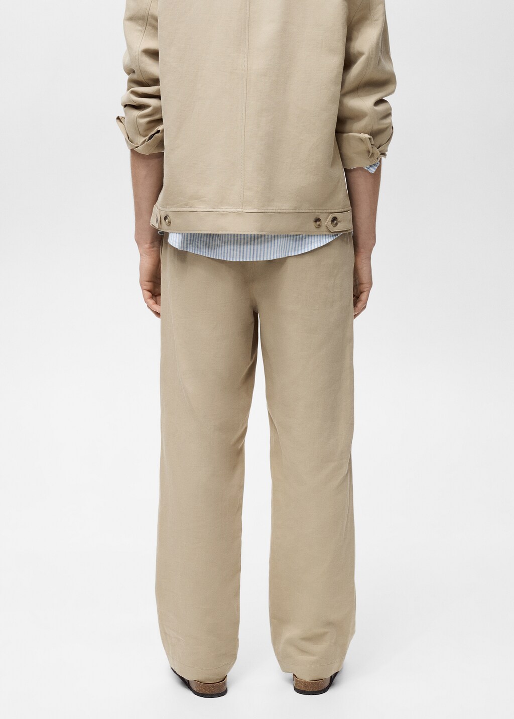 Regular-fit linen trousers - Beige