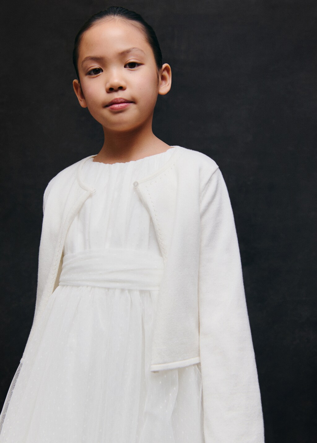 Fine-knit cotton cardigan - Pale Pink