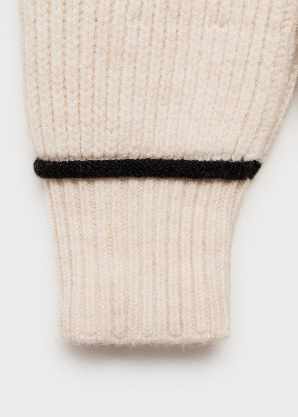 Perkins-neck sweater with contrasting details - Beige