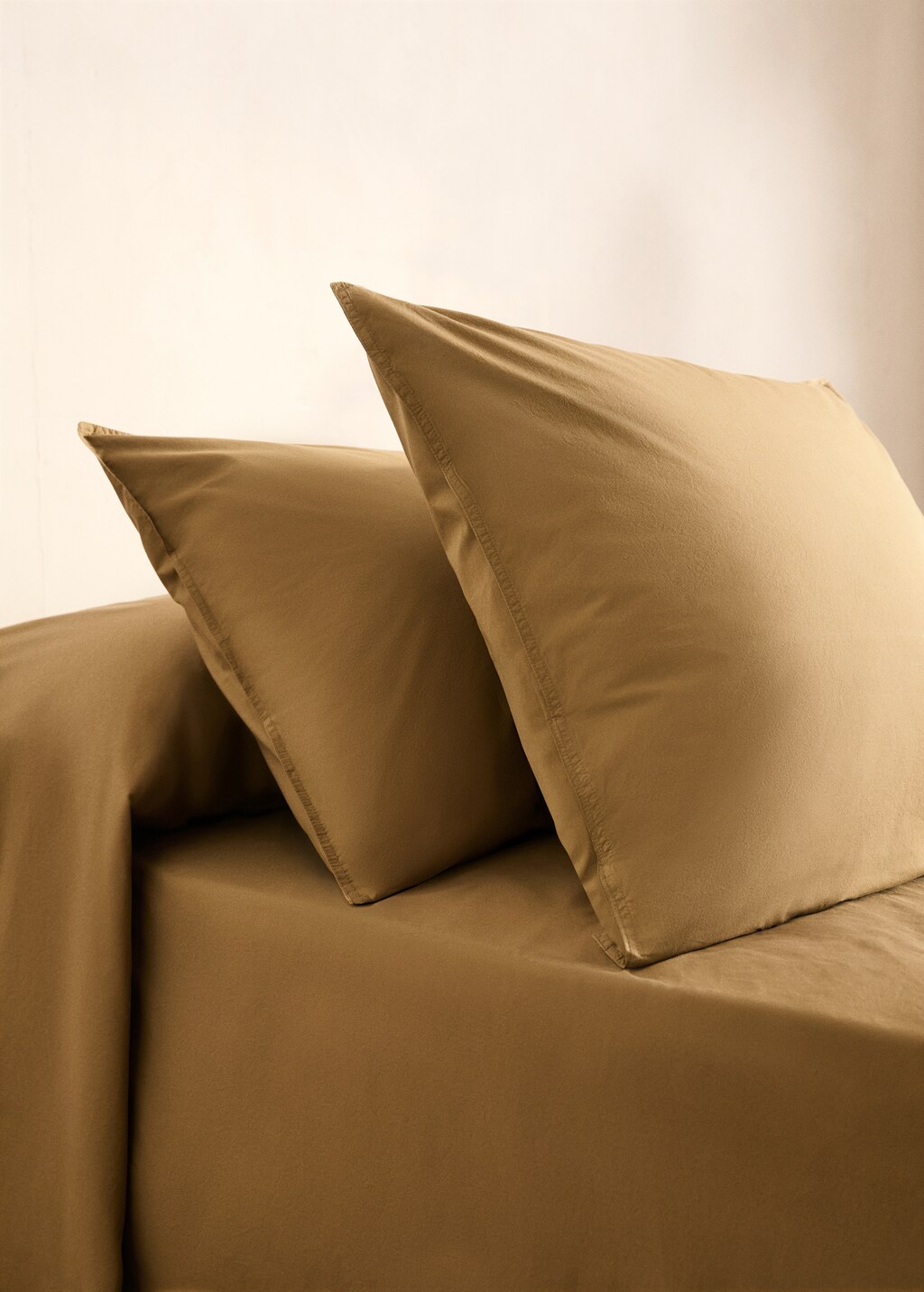 Poplin cotton pillowcase with double topstitching, 50x75cm - Medium Grey