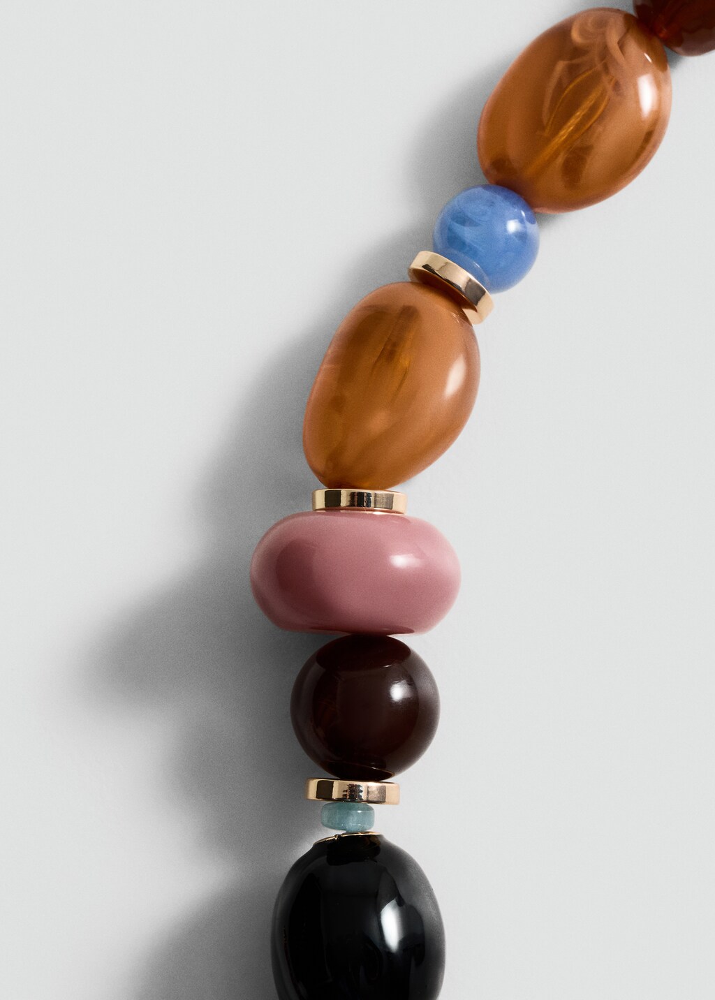 Combined ball necklace - Orange