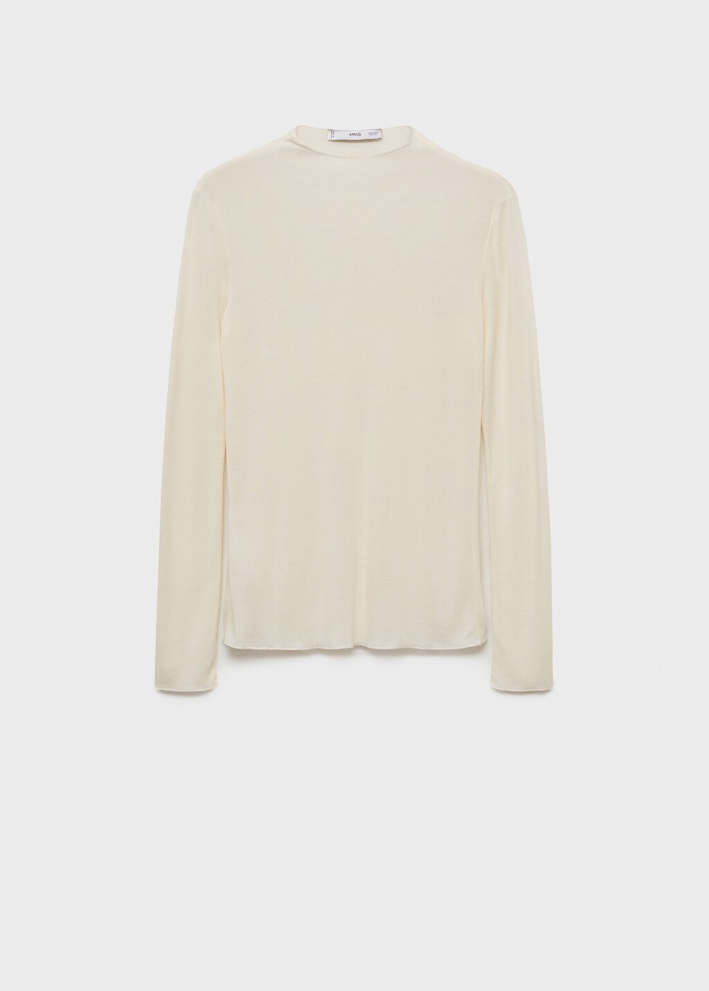 Perkins-neck long-sleeved t-shirt - Ecru