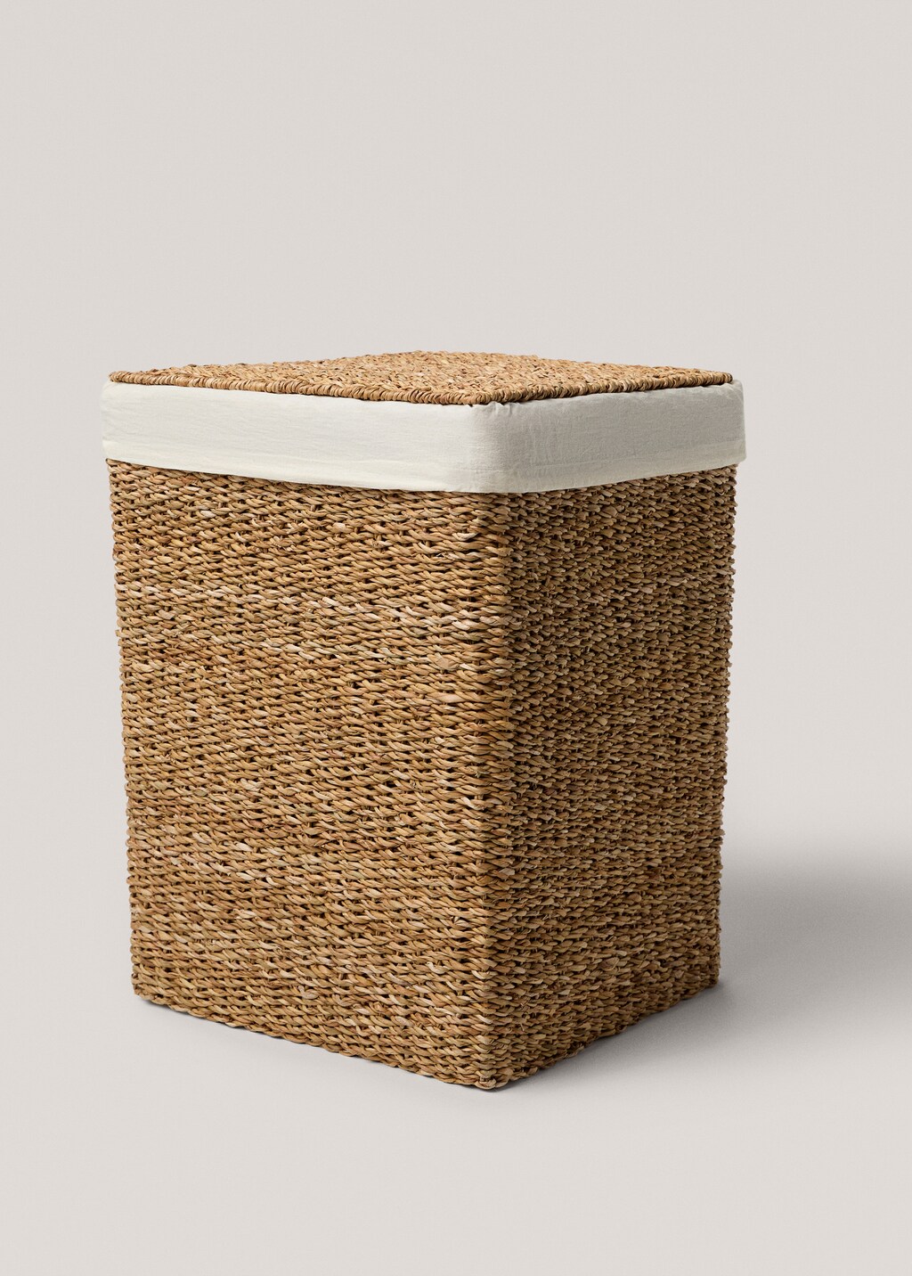 Large seagrass laundry basket - Brown