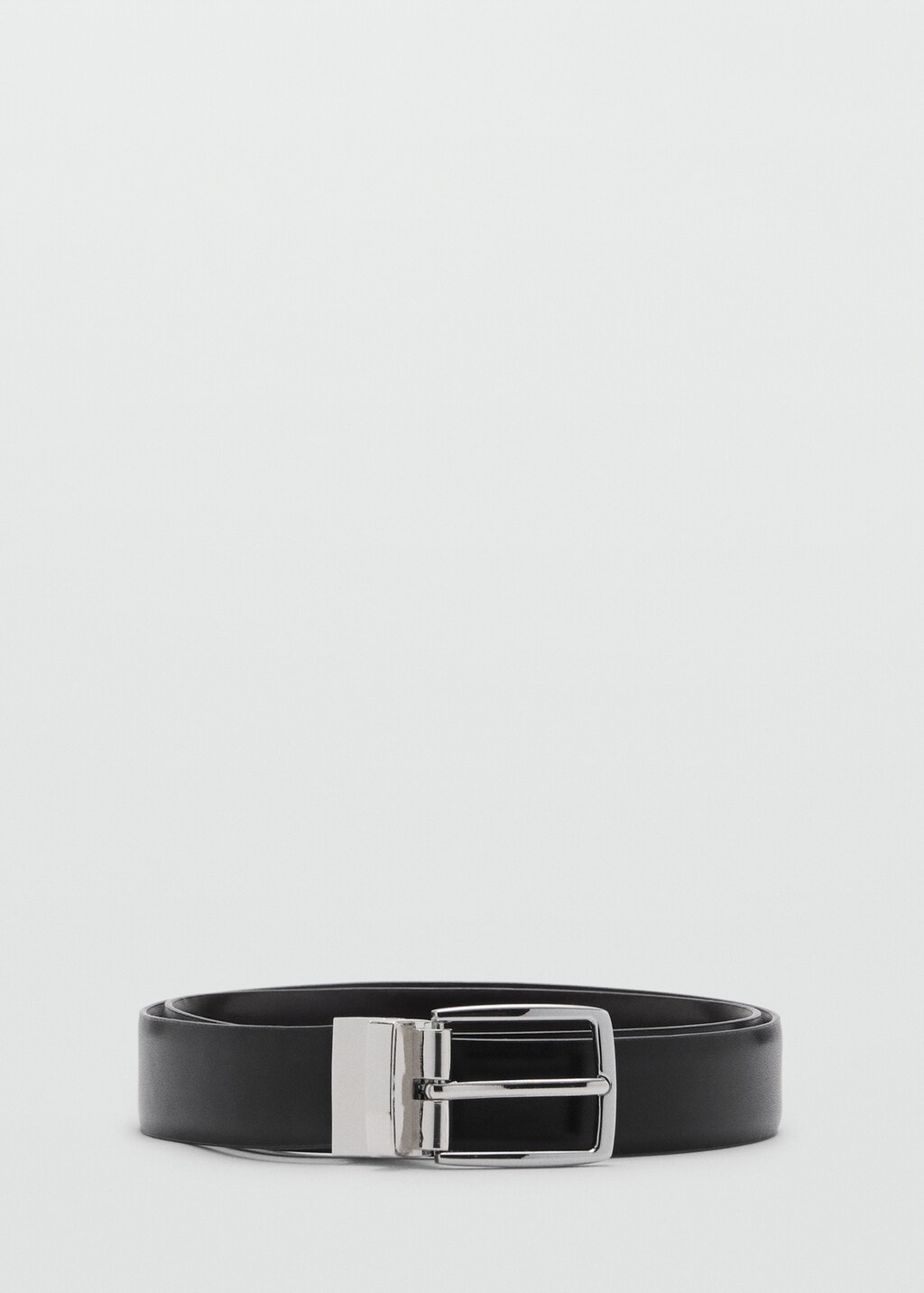 Reversible suit leather belt - Black