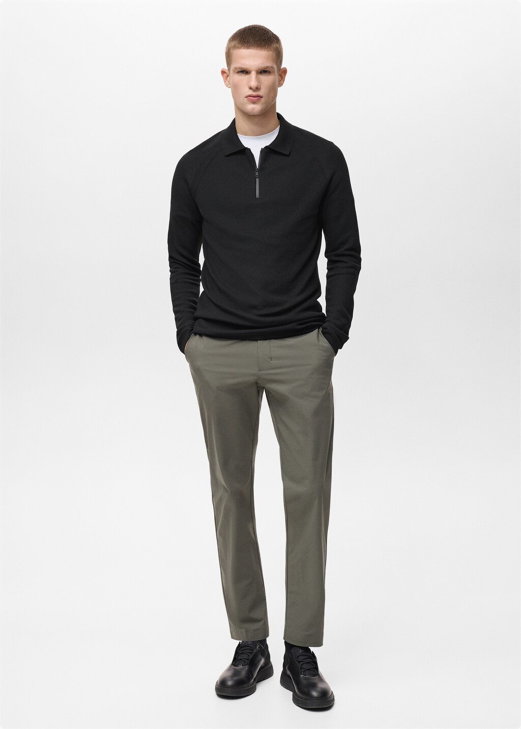 Polo shirt with COOLMAX® technology structure - Black