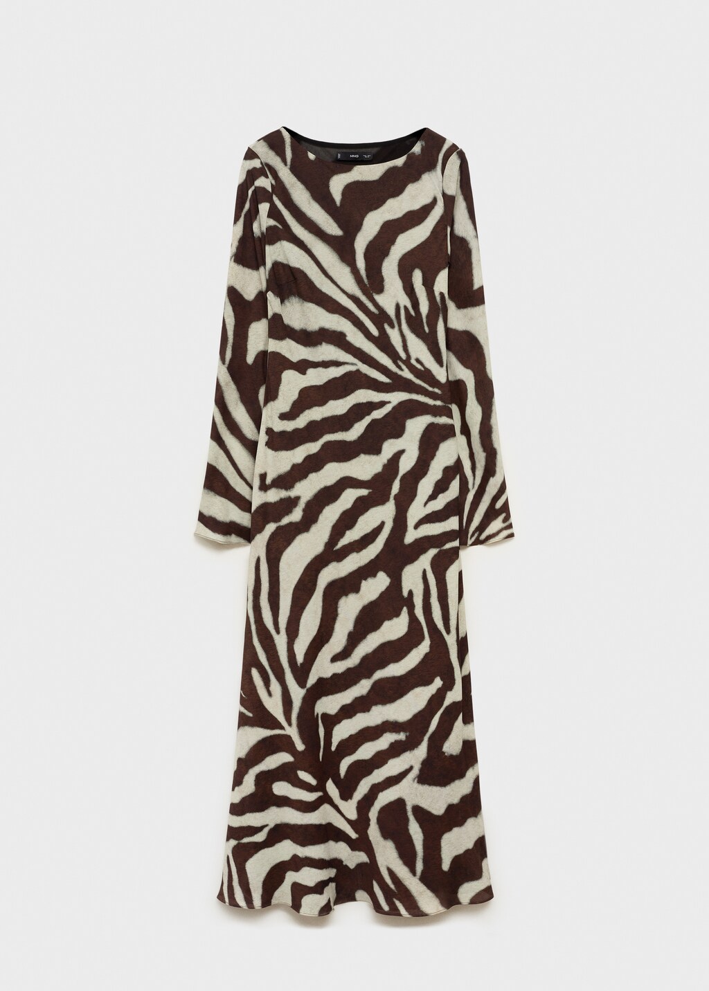 Zebra-print flared dress - Brown