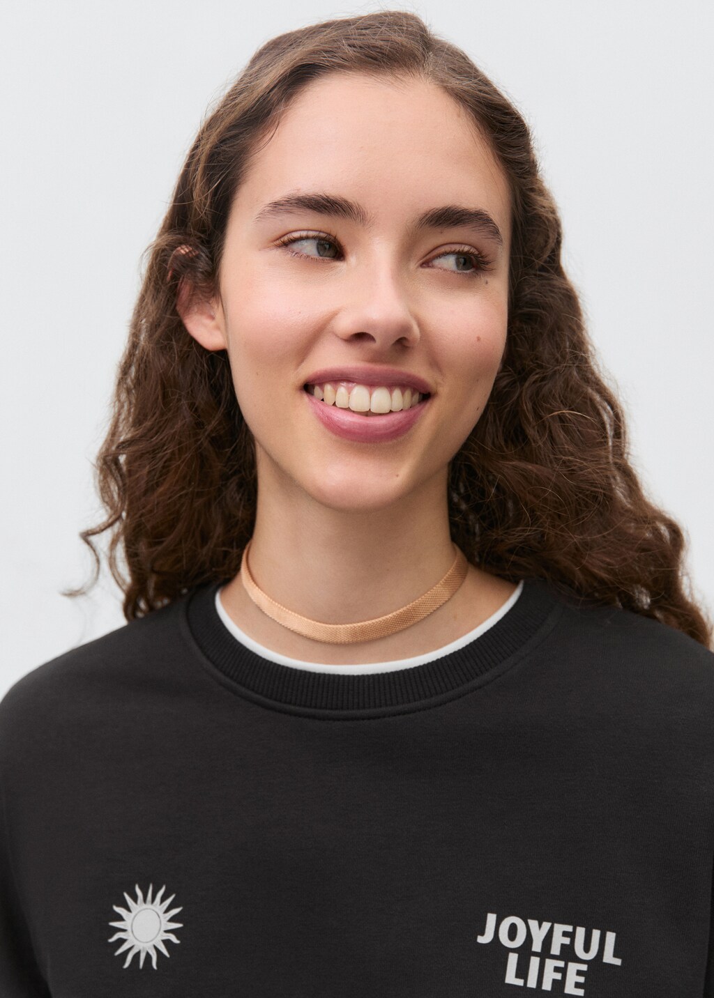 Printed cotton sweatshirt - Black