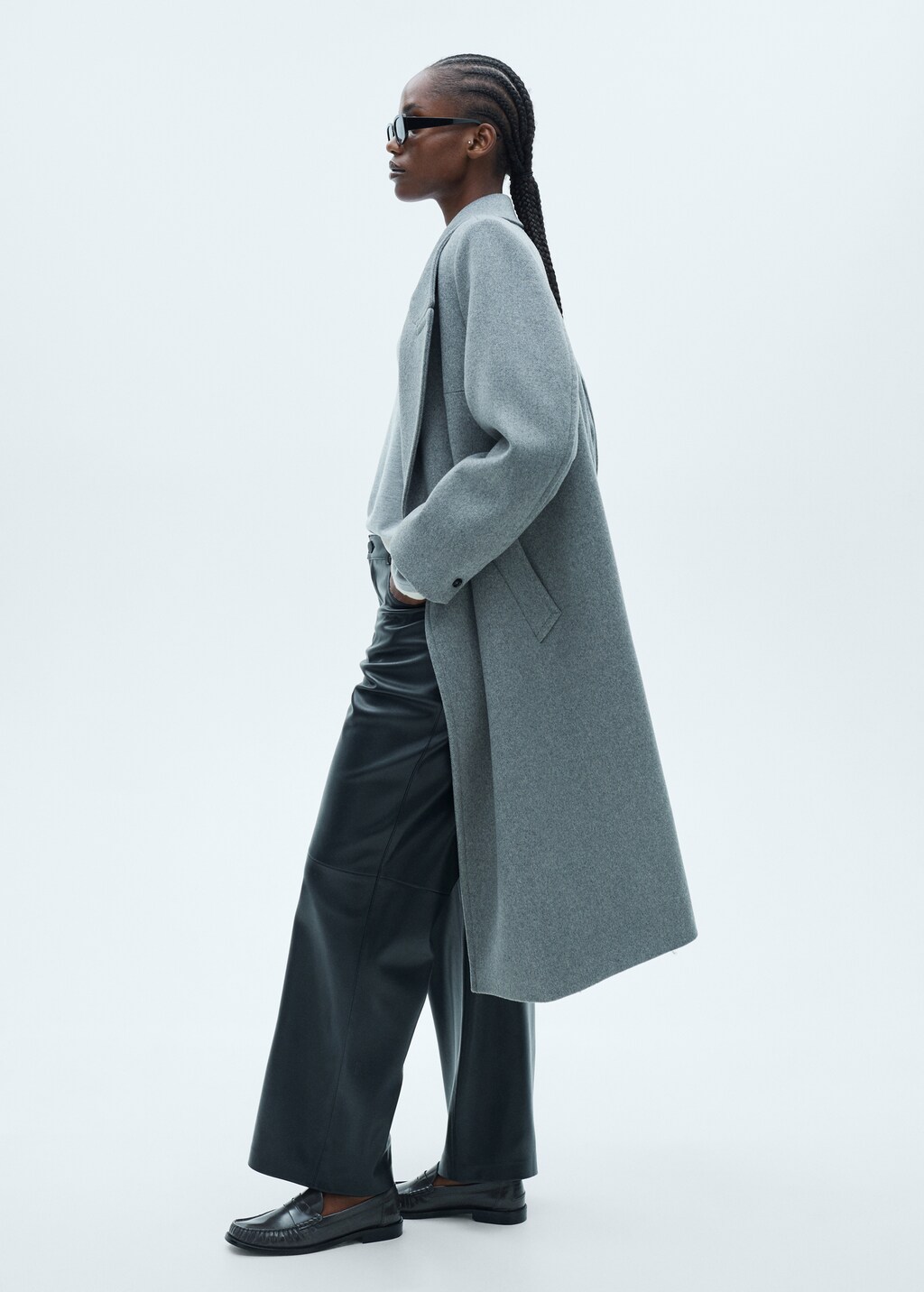 Lapels wool coat - Grey
