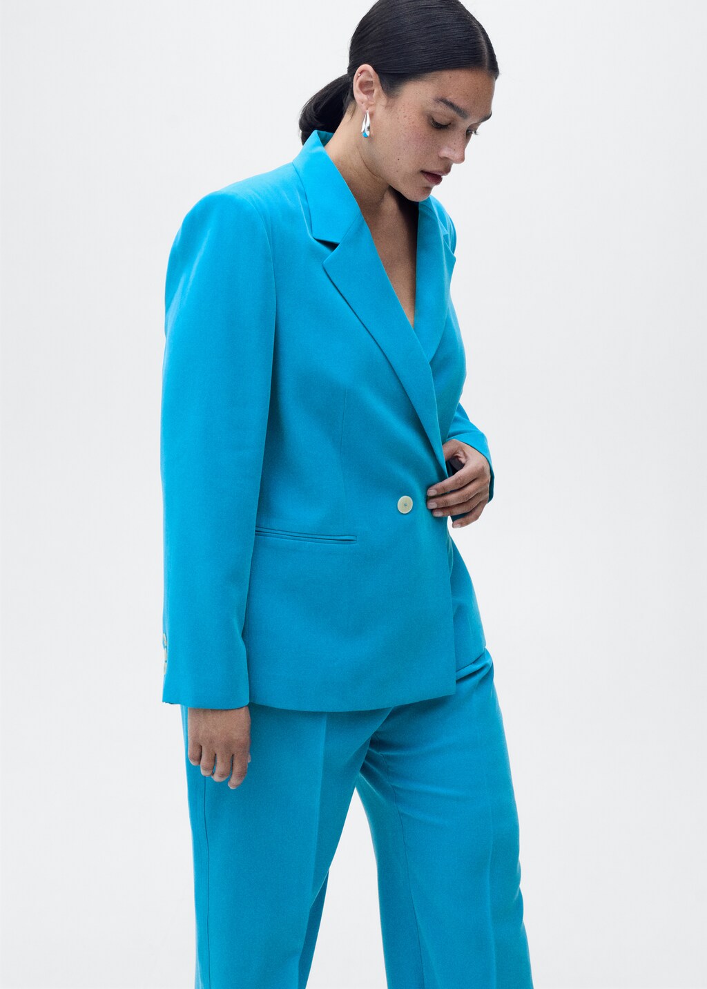 Straight-fit suit jacket - Ecru