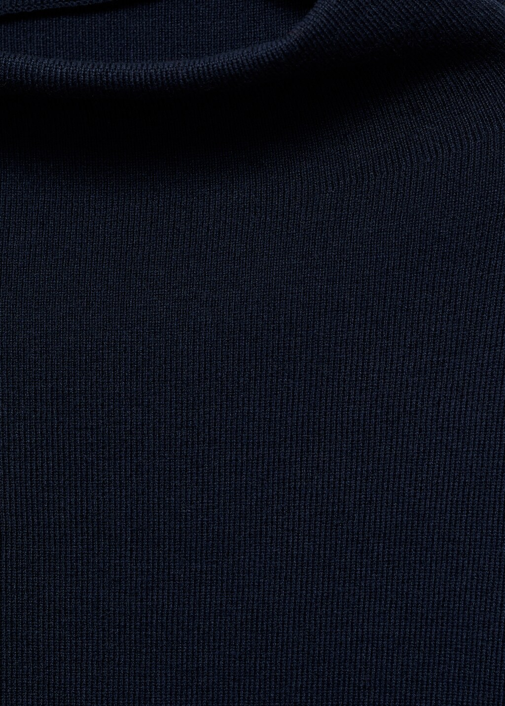 Knitted sweater with asymmetrical neck - Dark Navy