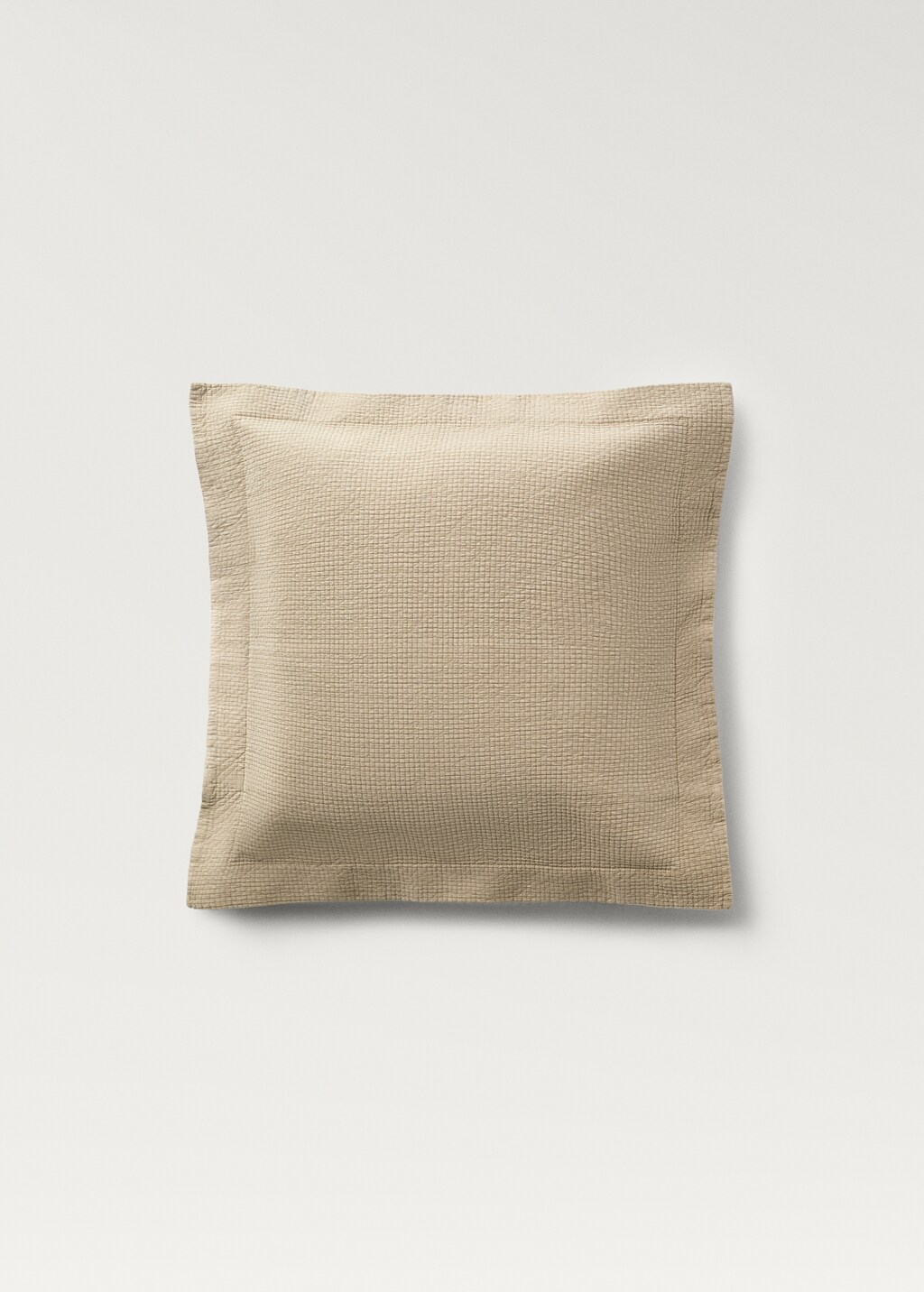 Cotton jacquard mini-check bed cushion cover, 50x50 cm - Grey