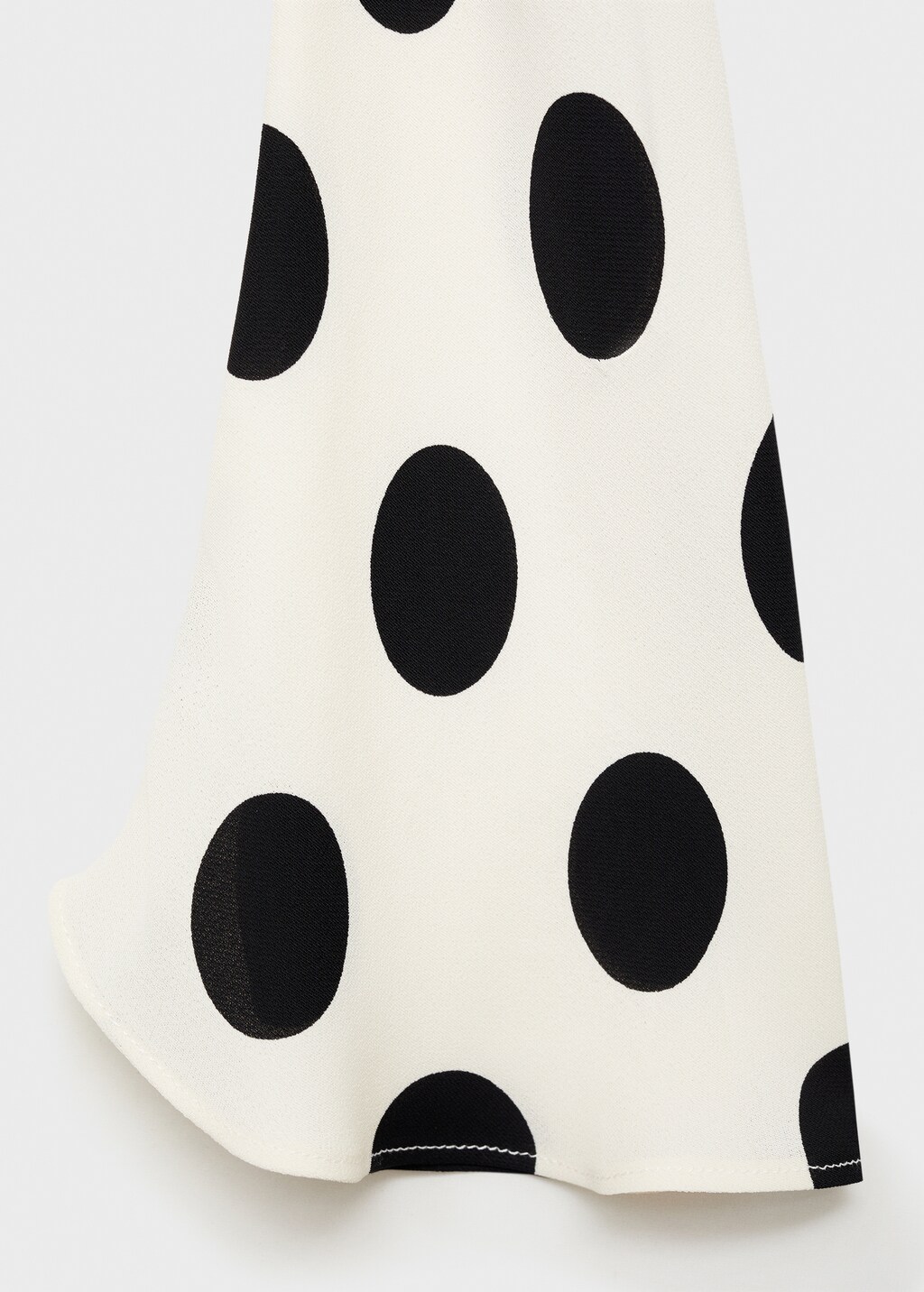 Flared sleeve polka-dot dress - Ecru