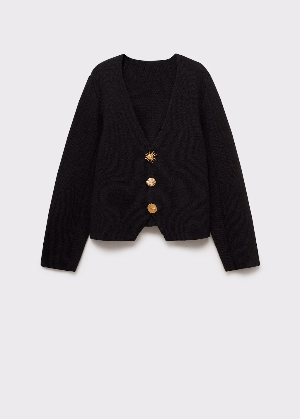 Knitted jacket with jewel buttons - Black
