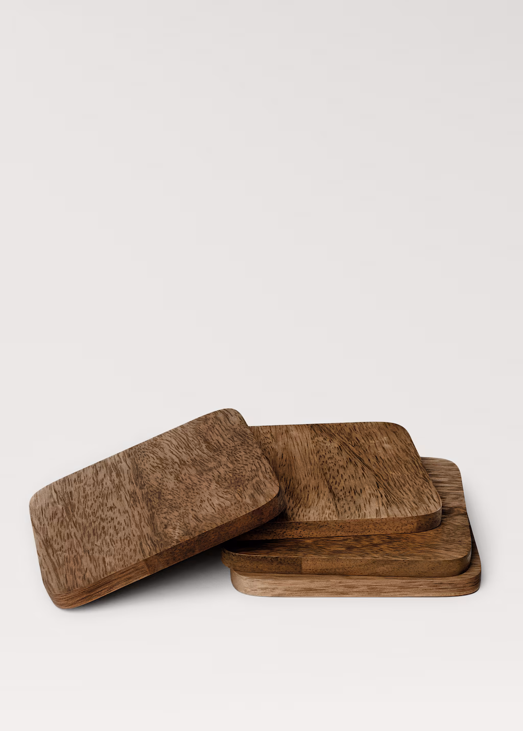 Square wooden coasters - Brown