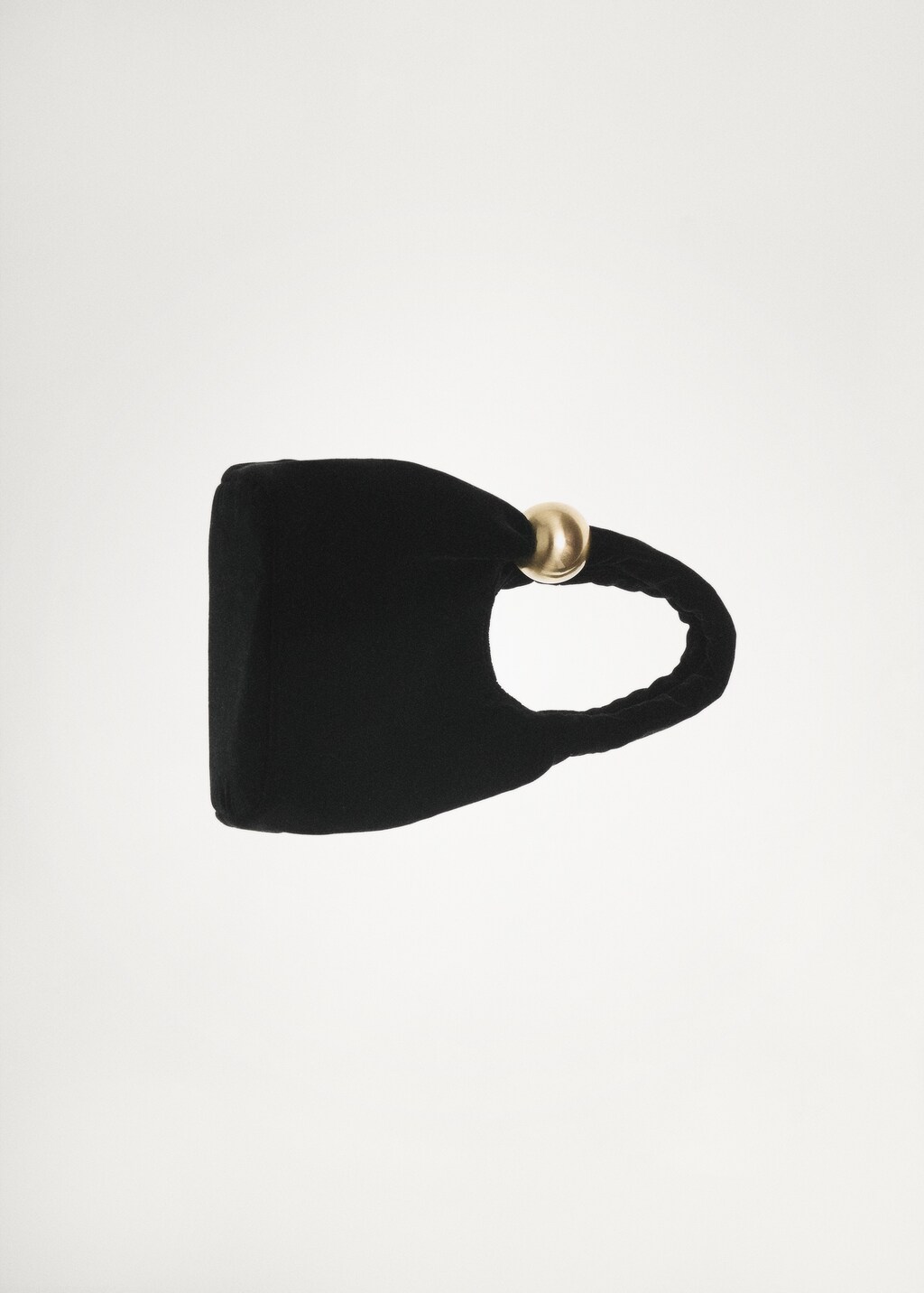 Velvet bag with ball detail - Black