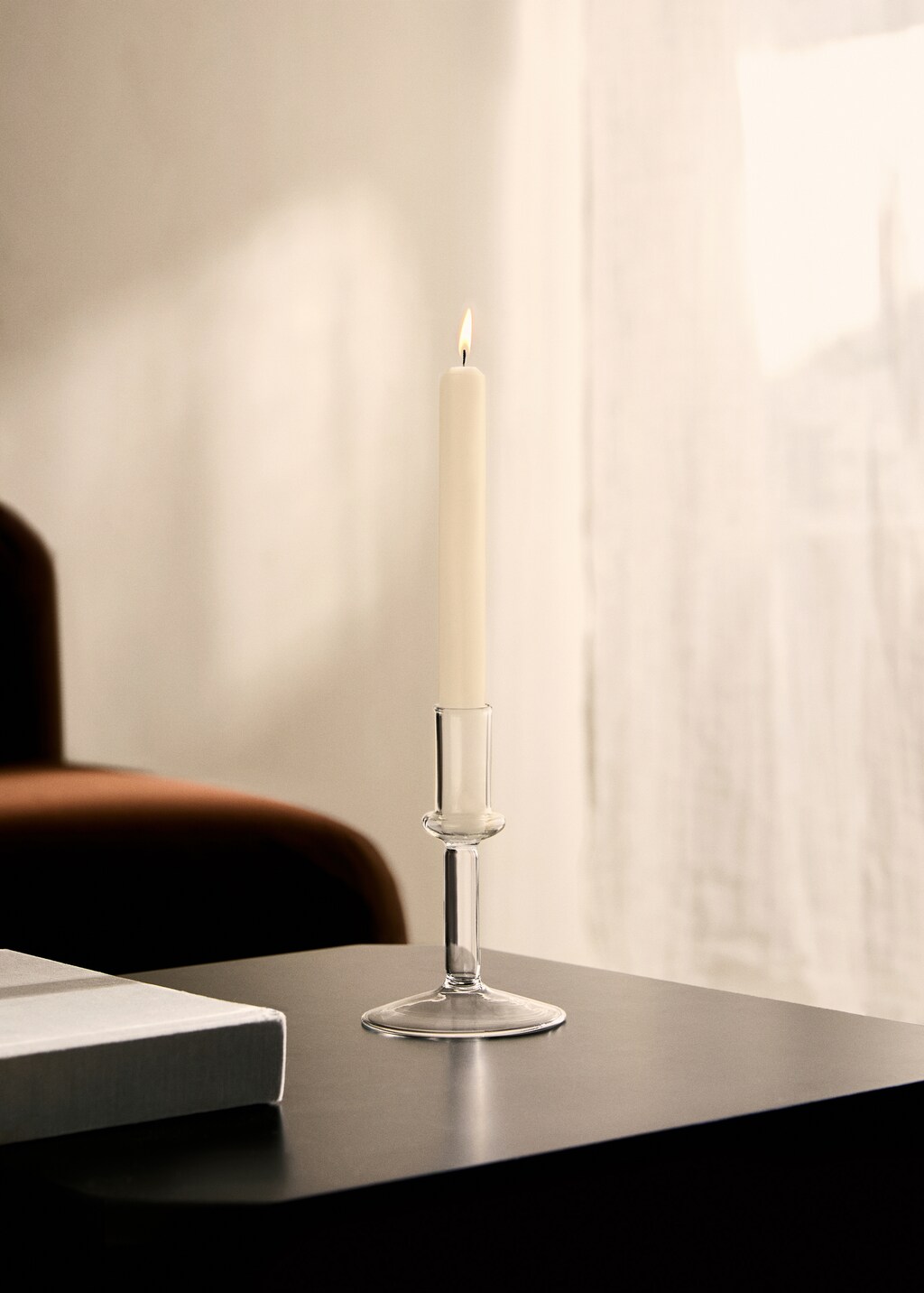 Small borosilicate candlestick - Pink