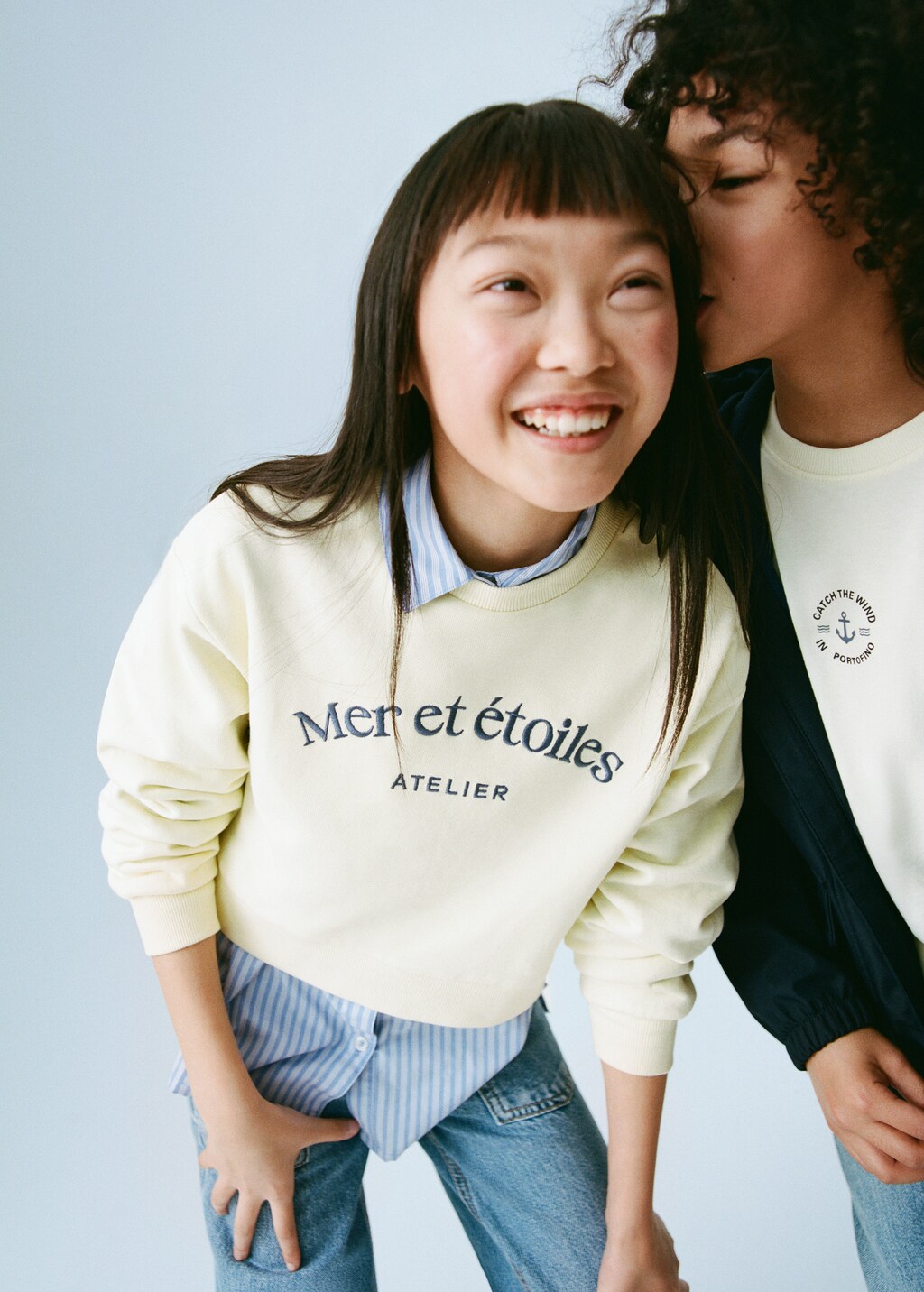 Message cotton sweatshirt - Yellow